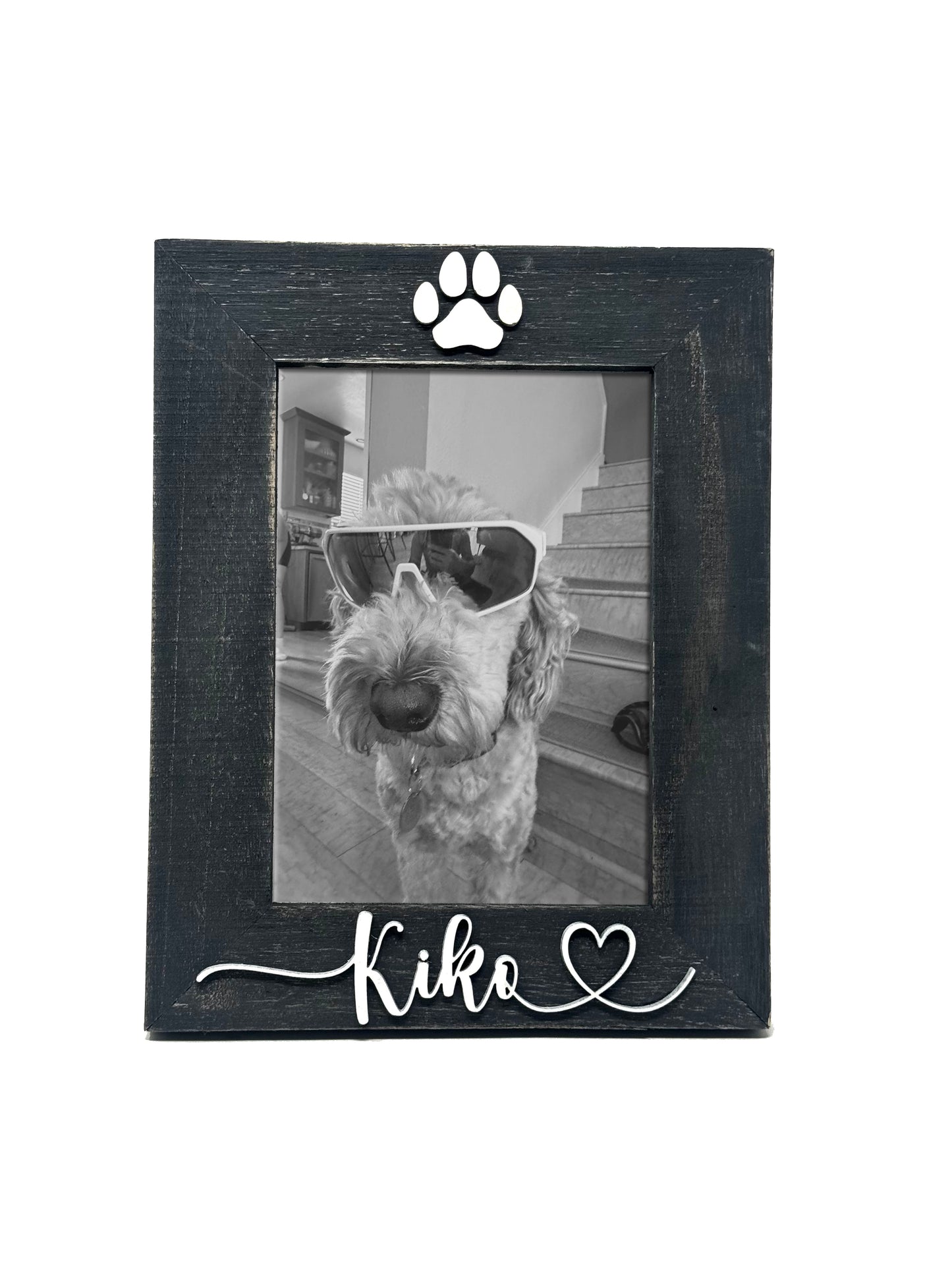 Custom Pet Photo Frame — Personalized Dog Cat Paw Print Name Frame — Pet Memorial Gift Dog Mom Gift Cat Mom Gift Pet Lover Gift 4 Colors