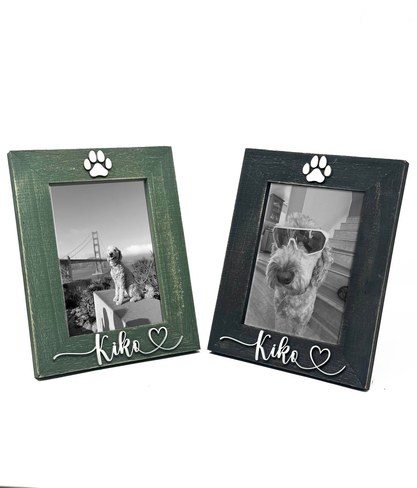Custom Pet Photo Frame — Personalized Dog Cat Paw Print Name Frame — Pet Memorial Gift Dog Mom Gift Cat Mom Gift Pet Lover Gift 4 Colors