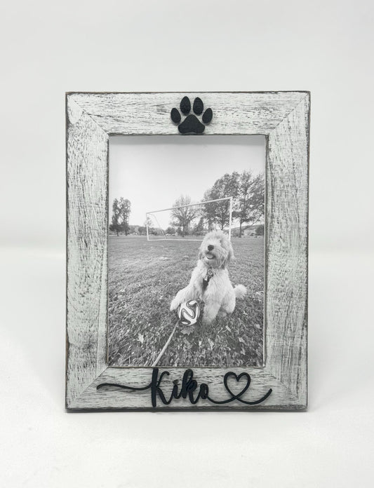 Pet Picture Frame with Name Custom Dog Photo Frame Cat Paw Print Frame Personalized Pet Gift for Pet Owners Pet Memorial Keepsake
