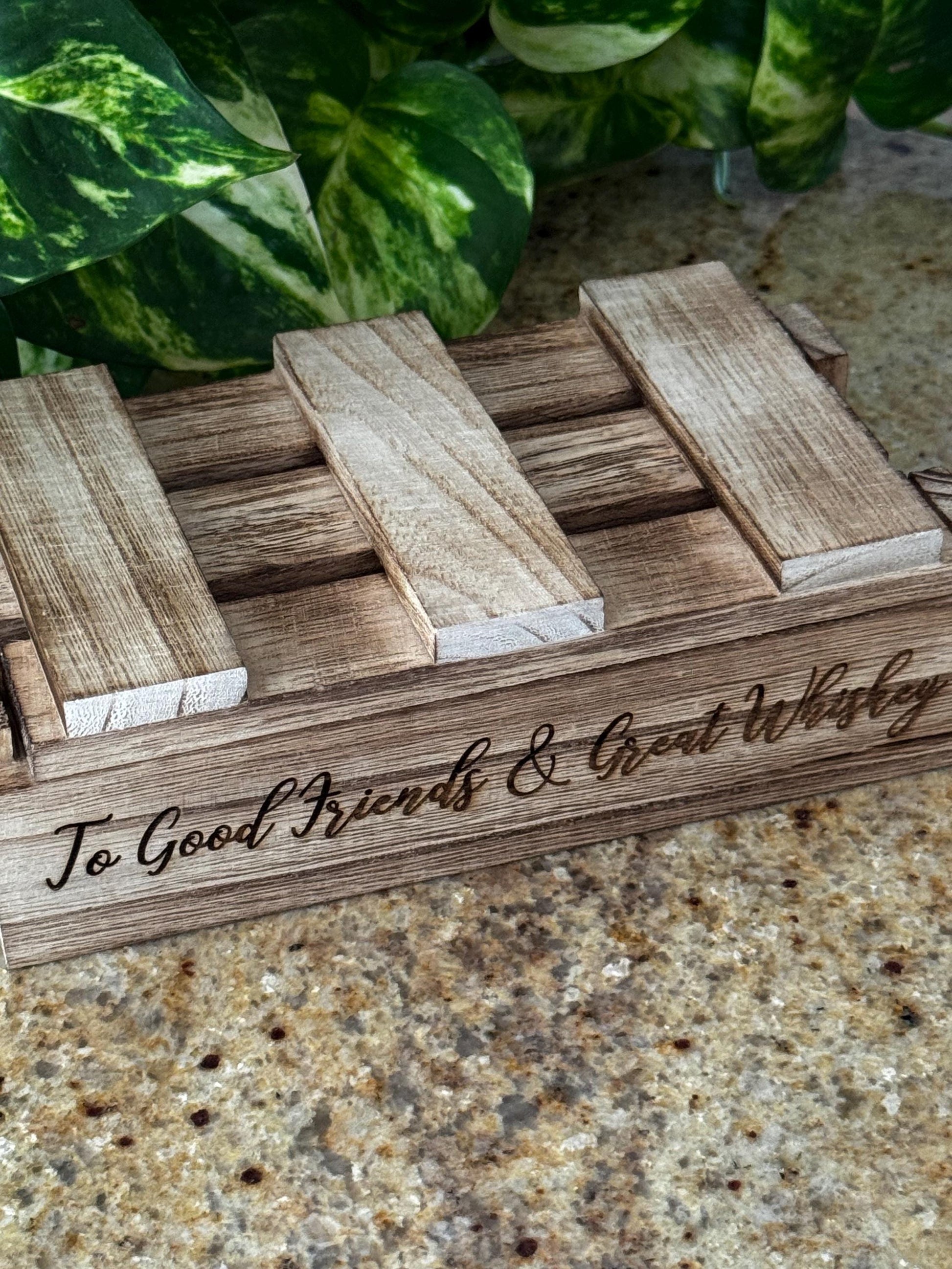 Whiskey Stones - Custom Engraved Whiskey Gift Set Groomsmen Father Christmas Paw Print, Animal Lover
