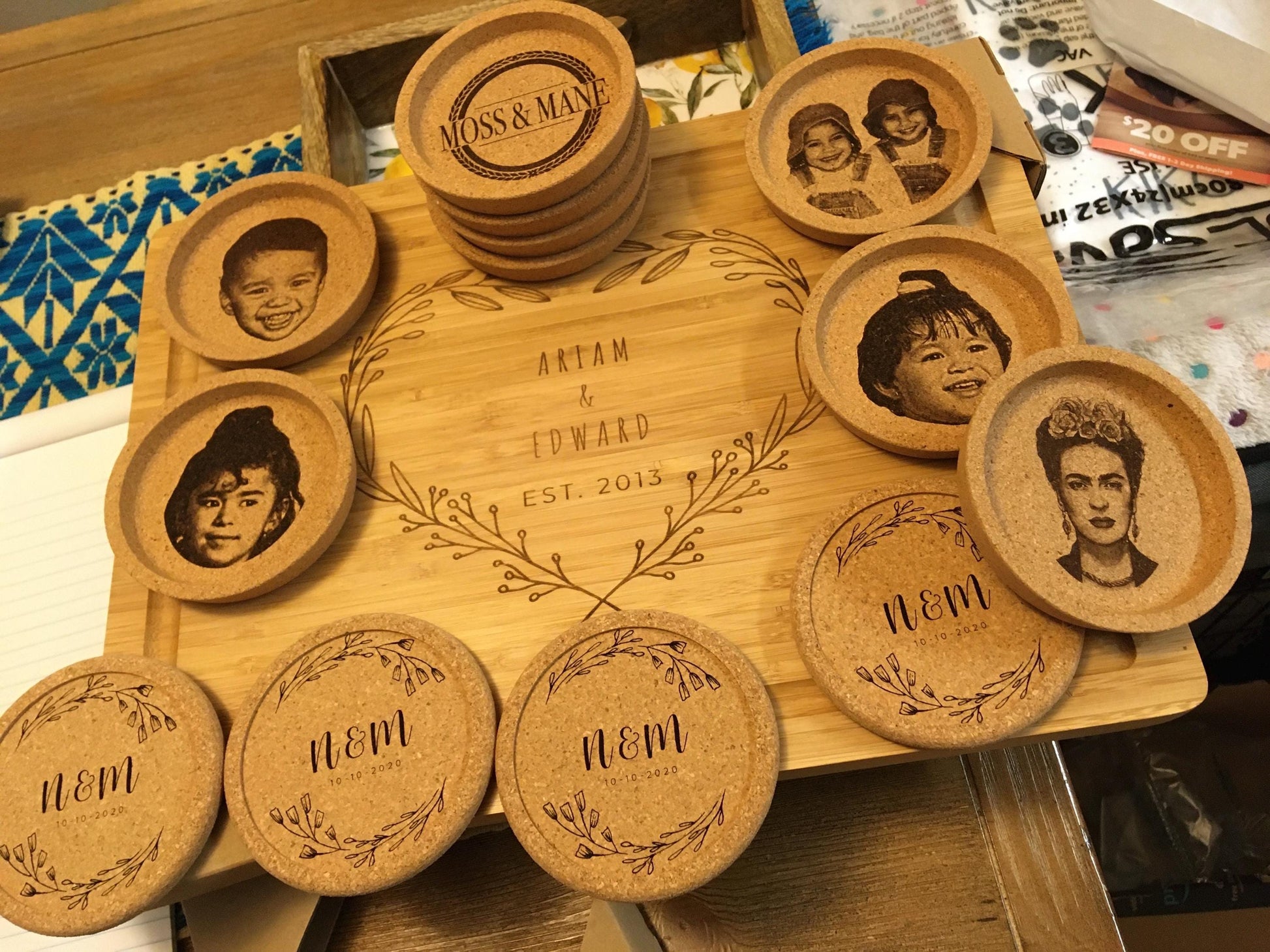 Custom Portrait Coasters: Personalized Gifts for Loved Ones with Portrait Perfect Holiday Gift Idea Christmas Holiday and More