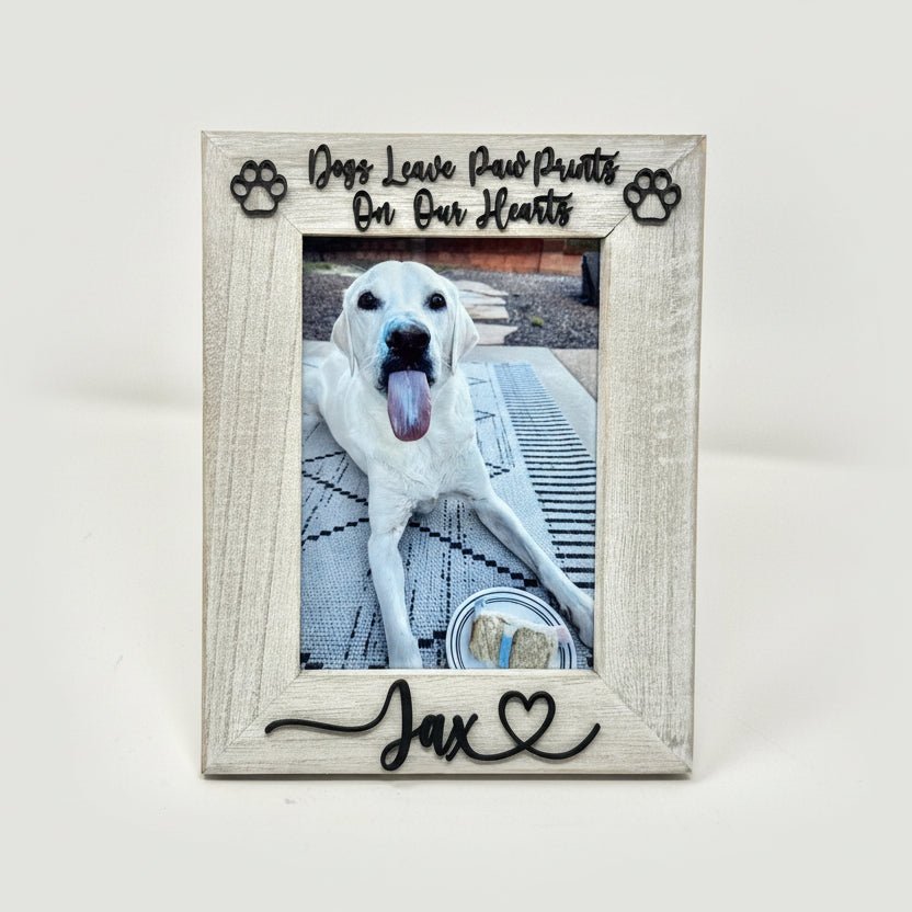 Pet Picture Frame with Name Custom Dog Photo Frame Cat Personalized Message Gift for Pet Memorial Keepsake