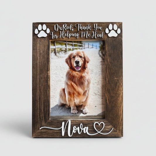 Pet Picture Frame with Name Custom Dog Photo Frame Cat Personalized Message Gift for Pet Memorial Keepsake