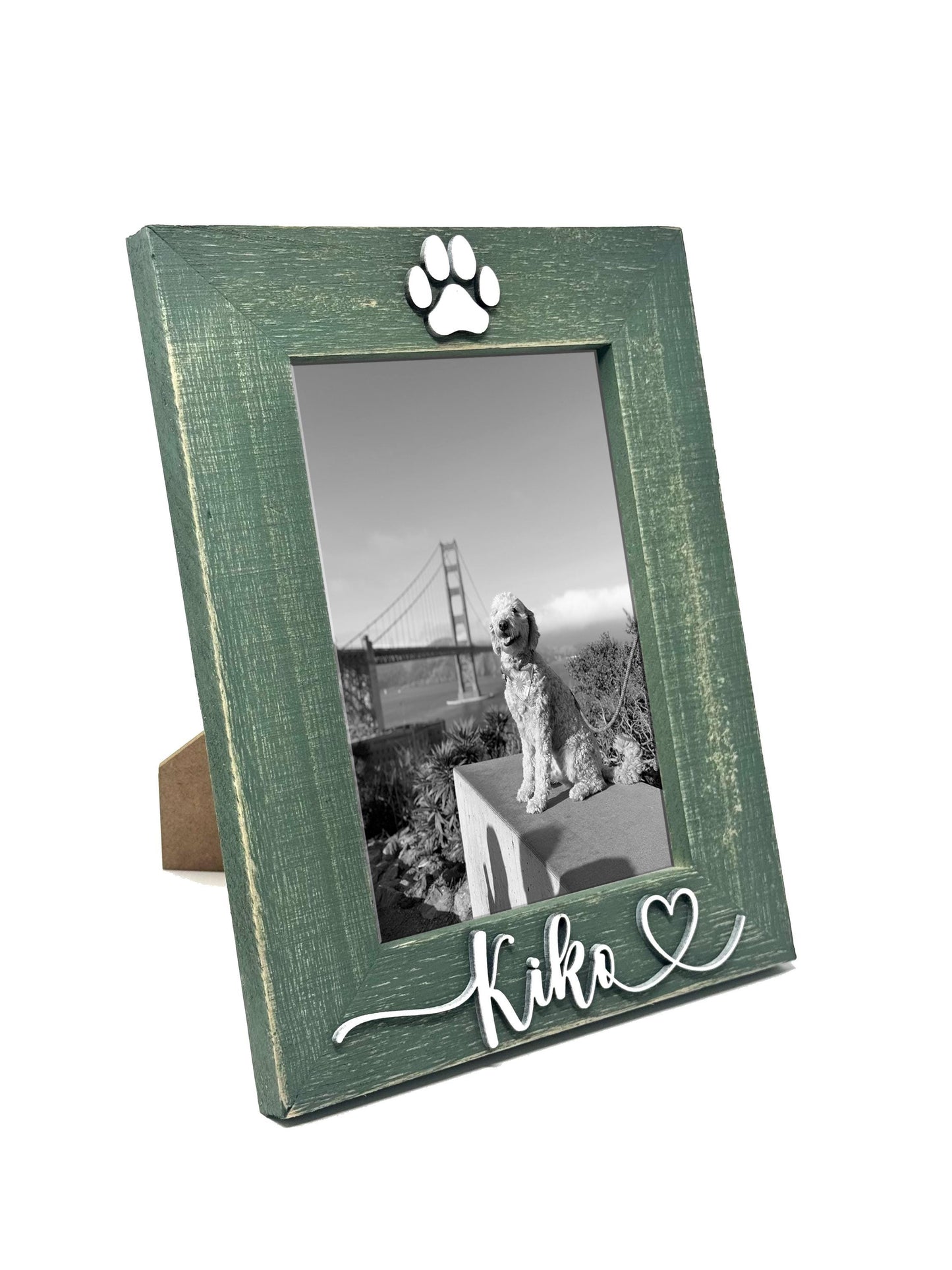 Pet Picture Frame with Name Custom Dog Photo Frame Cat Paw Print Frame Personalized Pet Gift for Pet Owners Pet Memorial Keepsake